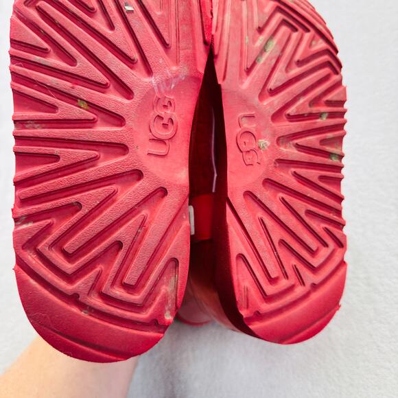 UGG Boots Womens 3 Samba Red Classic Clear Mini Waterproof Rain Snow Casual - Picture 3 of 9